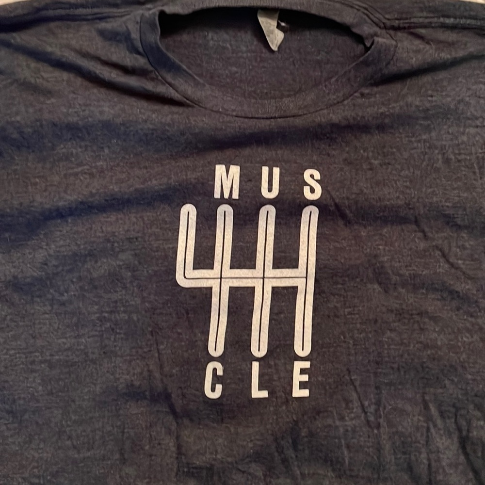 Dark gray, American muscle, short sleeve, T-shirt, size large